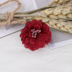 Mini Lace Mesh Fabric Flower with Bead Center - Product Detail Photo 5