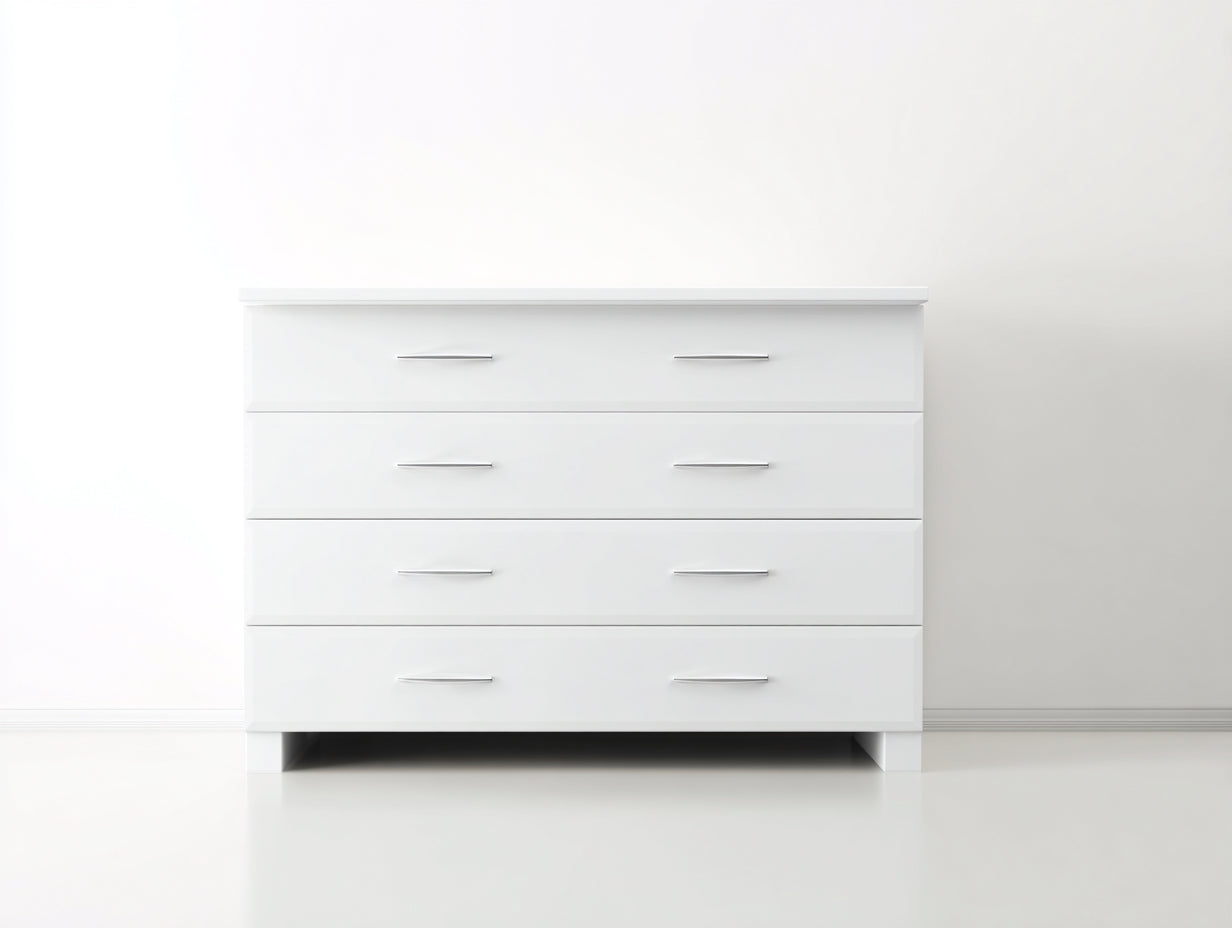 Cómodas madera MDF 120x40x80 cm - color blanco - diseño moderno