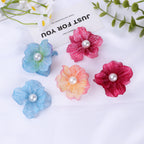 Ombre Petal Fabric Flower with Pearl Center - A Pink 5CM