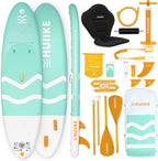 HUIIKE Tabla Paddle Surf Hinchable con Accesorios Incluidos, Remo, Quillas, Inflador. Stand Up Paddle Board Gran Estabilidad y Resistencia. 305 x 84 x 15 cm, Soporta hasta 130 kg