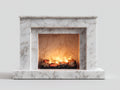 Chimeneas eléctricas 120x30x95 cm blanco efecto mármol calefacción salón moderno