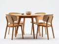 Conjunto de mesa y sillas - mesa 120x120x75 cm - madera clara - mesa redonda y 4 sillas para comedor - estilo escandinavo