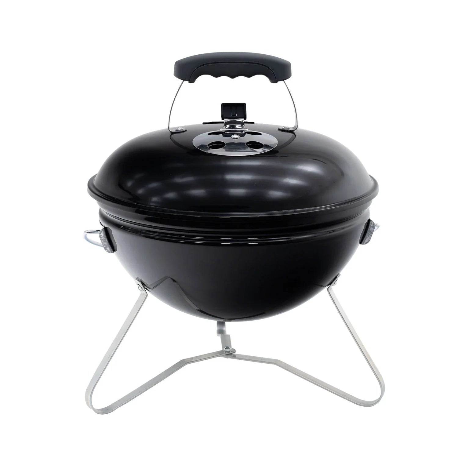 Barbacoa De Carbón Portátil De Sobremesa Kekai Tahoe 37x37x44 Cm Tapa Con Sistema De Transporte Y Bloqueo Esmaltado Negro