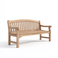 Banco de jardín - madera maciza de teca - 150x65x92 cm - natural - estilo clásico