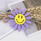 Smiley Daisy Felt Flower Applique - Orange 5CM