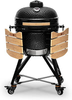 Kamado BONO BBQ Grande - ceramiczny grill Kamado z 6 dodatkami - grill BBQ Ø 59 cm z akcesoriami - czerwony Grill-wędzarnia na patio, balkon lub do ogrodu