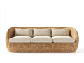 Sofás de exterior 210x85x75 cm - ratán sintético beige - diseño natural para jardín y terraza