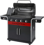 Char-Broil Barbacoa de Gas Gas2Coal 2.0 440 - Barbacoa híbrida de 4 quemadores con 2 bandejas para carbón patentadas, 2 grandes puertas - Ideal para cocinar al aire libre, jardín y patio
