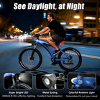 HX Q5 Bicicleta Eléctrica Montaña para Adultos con Carga rápida 48V 20AH Batería Extraíble,27.5"x2.25" Tyre EBike con luz RGB,SHIMAN0 7 velocidades,Frenos de DIS hidráulicos y Alcance 90-120KM