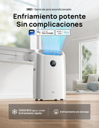 DREO Aire Acondicionado Portátil de 10000 BTU para Habitación, Refrigeración sin Drenaje, Silencioso, Control por Aplicación/Voz, Temporizador de 24 Horas, con Ventilador y Deshumidificador
