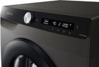 Samsung Waschmaschine, 8 kg, 1400 U/min, Ecobubble, Automatische Waschmittel- und Weichspülerdosierung, Inox/Schwarz, WW80T534AAXAS2