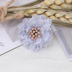 Mini Lace Mesh Fabric Flower with Bead Center - Product Detail Photo 1