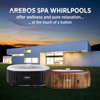 Arebos Whirlpool | SPA Hinchable | Interior y Exterior | 190x120 cm Ovalado | 2 Personas | 90 chorros de Masaje | con calefacción | 550 litros | Incl. Cubierta | Bubble SPA & Wellness Massage