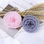 Glossy Rolled Rose Fabric Flower Applique - Purple 5CM