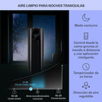 KLARSTEIN Polar Tower Smart Climatizador Evaporativo – 4 en 1: Ventilador, Humidificador & Purificador, Control App & Alexa, Depósito 7L, 3.306 m³/h, Modo Noche, Portátil con Ruedas, Negro