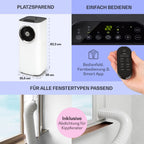 Klarstein Mobile Klimaanlage mit Abluftschlauch, 5-in-1 Klimagerät, Ventilator, Luftentfeuchter, Luftreiniger & Nachtmodus, App-Steuerung, Kleine & Portable für Wohnung & Büro, 12000 BTU