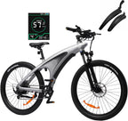 HX Q5 Bicicleta Eléctrica Montaña para Adultos con Carga rápida 48V 20AH Batería Extraíble,27.5"x2.25" Tyre EBike con luz RGB,SHIMAN0 7 velocidades,Frenos de DIS hidráulicos y Alcance 90-120KM