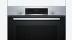 Bosch - Horno Multifunción, Serie 4, 60 cm. de ancho, Asistente de limpieza con agua, 3D Hotair, Acero, HBA514ES3