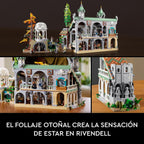 Icons EL SEÑOR DE LOS Anillos: RIVENDEL - Regalo por el Día del Padre - Maqueta para Construir de la Tierra Media - Gran Set con 15 Minifiguras Inc. Frodo, Bilbo, Gandalf y Legolas 10316