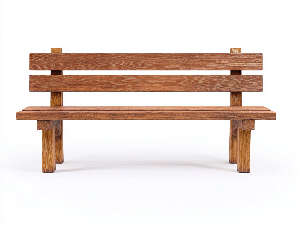 Banco de jardín madera maciza 150x55x85 cm marrón para exterior - estilo rústico natural