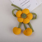 Woven Flower with Looped Stem Charm - Blue 11CM