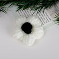 Knit Daisy Fabric Flower with Center Accent - Coffee 4cm