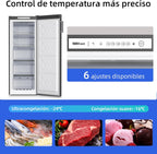 CHiQ Congelador Vertical No frost 166L,FSD166NE4E, Cajones XL, Control de Temperatura Electrónico, Puertas Reversibles, Silencioso, Ice Box, Color Inox Negro, Clase Energética E