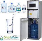Dispensador de agua fría o caliente. Fuente de agua con asa ergonómica, todo tipo de garrafas, para agua caliente y fría, para la oficina y la casa, color gris