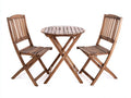 Conjunto de muebles de jardín de madera 60x60x74 cm - marrón natural - diseño plegable para exterior
