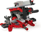 Einhell Sierra ingletadora y tronzadora y mesa TE-MS 216 T (1500W, hoja de sierra de Ø216mm, ancho de corte 120mm, profundidad 55mm, incl. láser de línea de corte, func. de sierra circular de mesa)