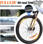HX Q5 Bicicleta Eléctrica Montaña para Adultos con Carga rápida 48V 20AH Batería Extraíble,27.5"x2.25" Tyre EBike con luz RGB,SHIMAN0 7 velocidades,Frenos de DIS hidráulicos y Alcance 90-120KM