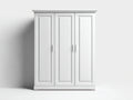 Armarios de madera 135x55x190 cm - blanco - diseño clásico con 3 puertas
