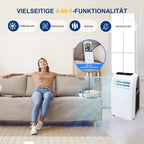 SereneLife Mini Klimaanlage mobil, 3-in-1 mobiles Klimagerät mit Abluftschlauch – Luftkühler, Luftentfeuchter & Ventilator, Air conditioner – 9.000 BTU, 1,5L Feuchtigkeit/Stunde, kühlt Räume bis 42 m2