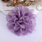 Layered Chiffon Pom Fabric Flower Applique - Light blue 10CM