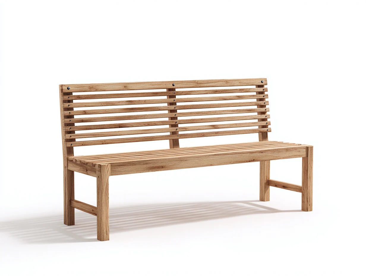 Bancos de jardín madera 165x60x92 cm madera natural - diseño moderno de listones para exterior