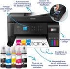 Epson EcoTank ET-4800 A4-Multifunktions-Wi-Fi-Tintentankdrucker, mit einem im Lieferumfang enthaltenen Vorrat an Tinten bis zu 3 Jahren