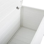 Beliani Arcón para exterior de aluminio mueble de almacenaje de jardín blanco 113 x 50 cm Campalto