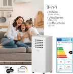 SUNTEC Mobiles Klimagerät Impuls 2.6 Eco R290 – Klimaanlage mobil und leise mit Abluftschlauch – Kühler & Entfeuchter für Räume bis 34 qm – Mobile Kühlung für Wohnung & Büro – 9.000 BTU | 2600 Watt