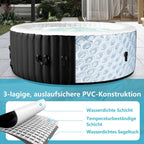 Hot Tub hinchable para 4 personas, 2400 W interior/exterior, piscina de spa de invierno, con 120 chorros de aire, protección contra heladas, 799 litros, a prueba de fugas, ahorro de energía