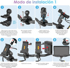 CARPURIDE W702S Pro Motocicleta CarPlay Pantalla con BM05 Soporte para Conectar y Usar, Inalámbrico CarPlay y Android Auto, 7" Impermeable Táctilpantalla, Dual Bluetooth, Control con Cable, Brújula.