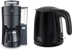 Melitta AromaFresh - Filterkaffeemaschine - mit Glaskanne - integriertes Mahlwerk - Timer Funktion - 10 Tassen - Pure Black