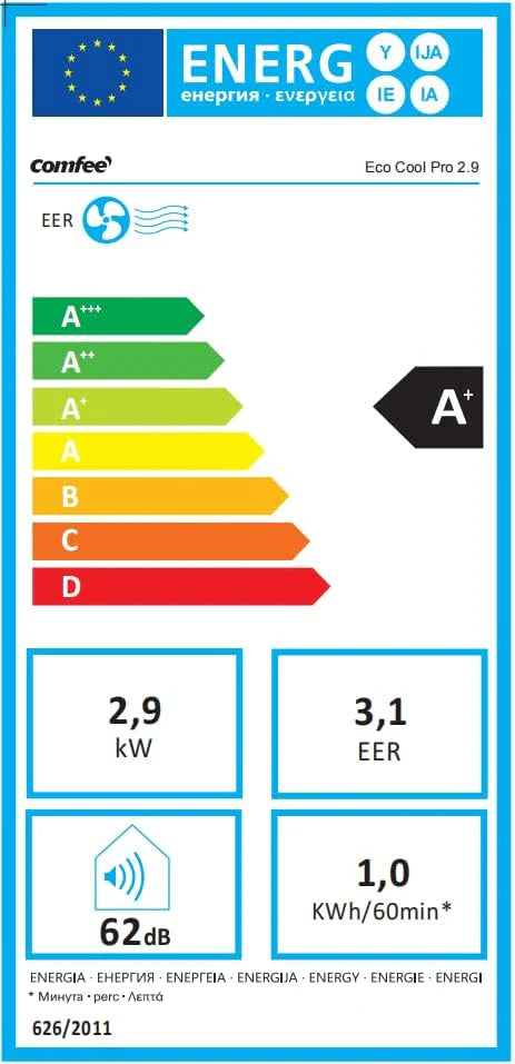 Comfee Mobiles Klimagert Easy Cool 2.0, 7000 BTU 2,0kW, Kühlen&Ventilieren&Entfeuchten, Raumgre bis 68m(25㎡), APP-Steuerung/Alexa/Google Home/IFTTT, Mobile Klimaanlage mit Abluftschlauch