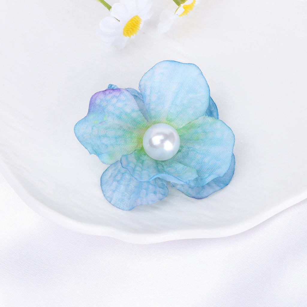 Ombre Petal Fabric Flower with Pearl Center - Product Detail Photo 4
