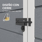 Outsunny Caseta de Jardín Exterior, 1,14 m², 151x92x193 cm, Cobertizo de Jardín Exterior con Suelo, Puerta Corredera, Ventana y Techo Inclinado, para Almacenamiento de Herramientas, Gris