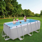 Avenli Suelo Piscina Rectangular con Estructura, 2343 Liters, Gris, 400 x 207 x 122 cm