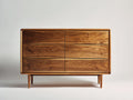 Cómodas de madera maciza 120x40x80 cm color madera natural para salón diseño moderno con 6 cajones