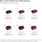 Einhell Akku-Rasenmher GE-CM 36/47 S HW Li Kit Power X-Change (36 V, 47 cm Schnittbreite, bis 700 m, Brushless, Radantrieb, 75 L Fangkorb, inkl. 4x 4,0 Ah + 2x Twincharger)