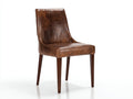 Sillas de comedor de piel y madera 47x54x88 cm - marrón oscuro y madera oscura - diseño clásico