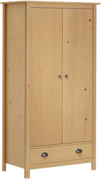 vidaXL Armario de 2 Puertas Muebles para Ropa Roperos Guardarropas de Dormitorio Organizador Colgar Almacenamiento 89x50x170 cm Blanco Madera Pino