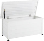 Beliani Arcón para exterior de aluminio mueble de almacenaje de jardín blanco 113 x 50 cm Campalto